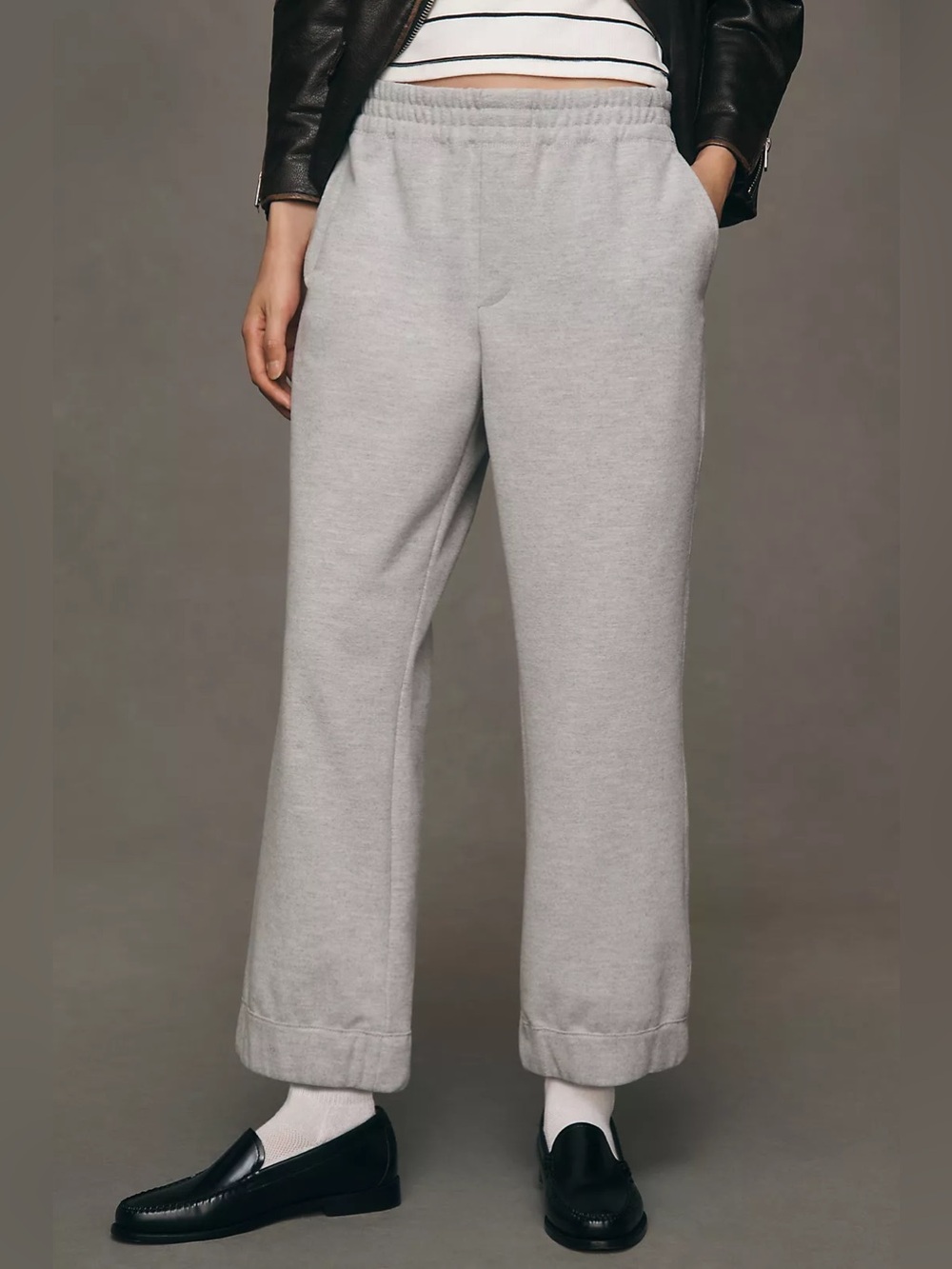EUC maeve Gray Jogger Wide Leg Pants Size Medium